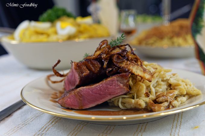 Schwäbischer Zwiebelrostbraten mit Cognac-Sauce