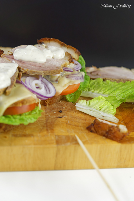 Krustenbraten Sandwich mit Knoblauchcreme - Mimis Foodblog