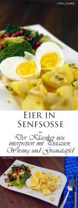 Eier in Senfsoße Der Klassiker neu interpretiert mit Pistazien Wirsing und Granatapfel 7