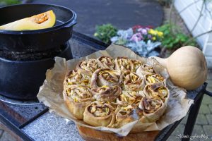 Kürbis Marzipan Mandel Kuchen aus dem Dutch Oven 8