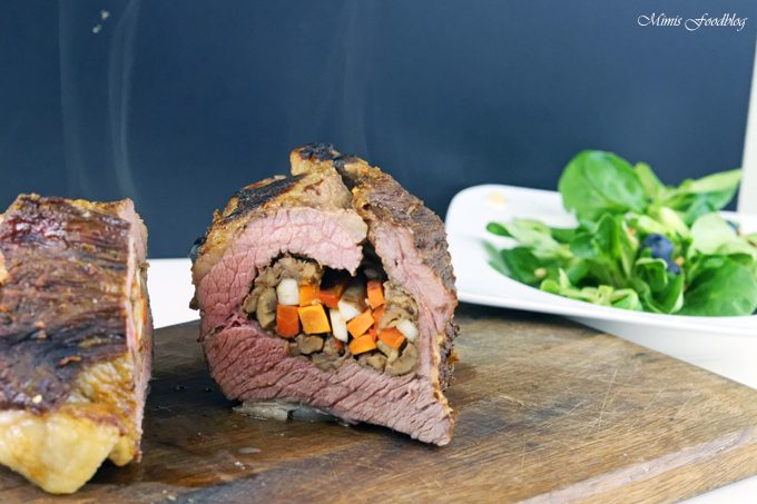 {Anzeige} Mit Maronen und bunten Möhren gefüllte Rinderbrust ~ Kreative Grillrezepte im Winter mit Campingaz