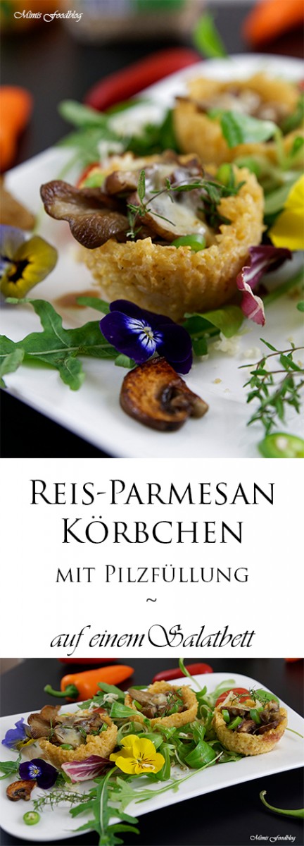 Reis-Parmesan-Körbchen mit Pilzfüllung ~ die kleine Leckerei auf einem ...