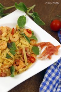 Fettuccine nach Saltimbocca Art mit Shrimps ein italienischer Küchenklassiker variiert 8