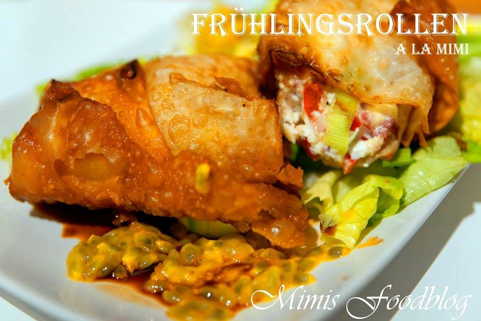 Frühlingsrollen mit Maracuja-Dattel-Balsamico Soße