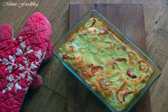 Hellgrüner Frühlingszwiebel-Kartoffelauflauf
