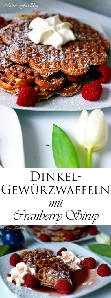 Dinkel-Gewürzwaffeln mit Cranberry-Sirup