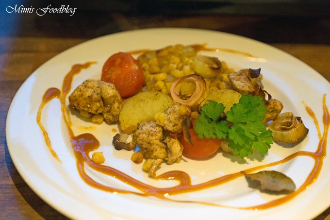 Hähnchenbrust in Weißweinmarinade aus dem Ofen mit Currysauce