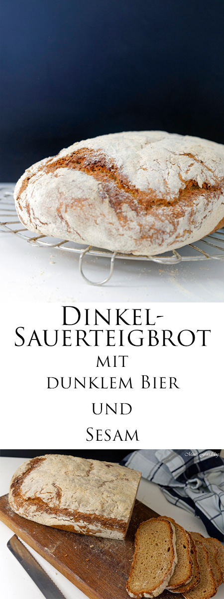 Dinkel-Sauerteigbrot mit dunklem Bier und Sesam - Mimis Foodblog