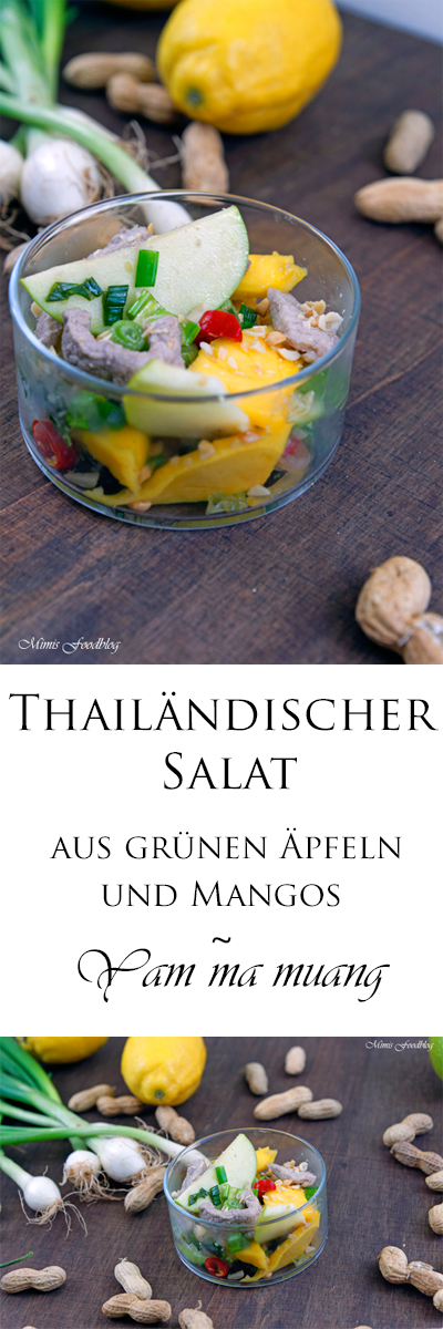 Thailändischer Salat aus grünen Äpfeln und Mangos ~ Yam ma muang, eine ...